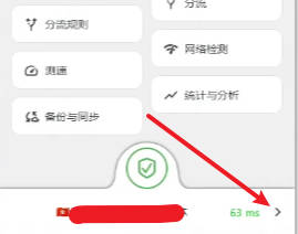 主界面右下角显示连接延迟数据